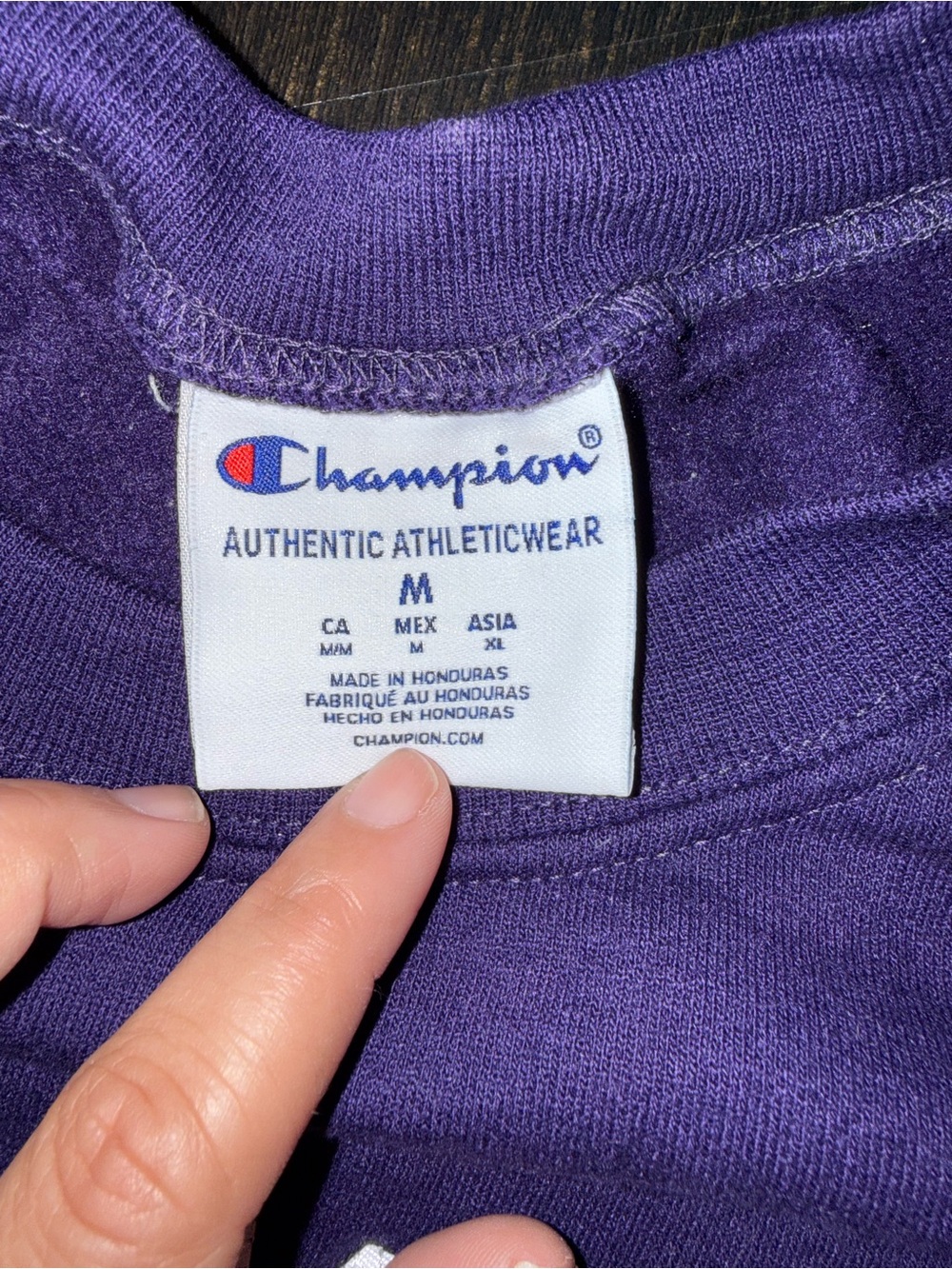 Vintage Champion Clemson Tigers Purple Sweatshirt Orange & White Logo - Picture 7 of 8
